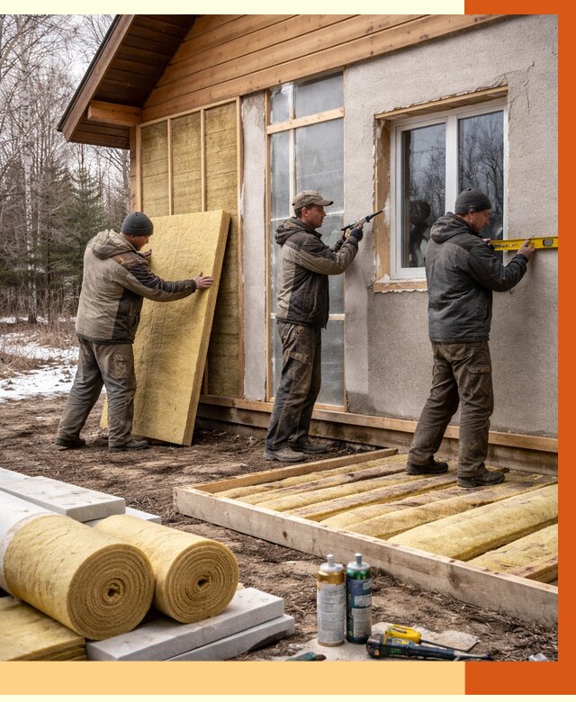 Утепление дачного дома в Ишимбае от 4817 руб/м2 — недорого | ТепломастерШмб