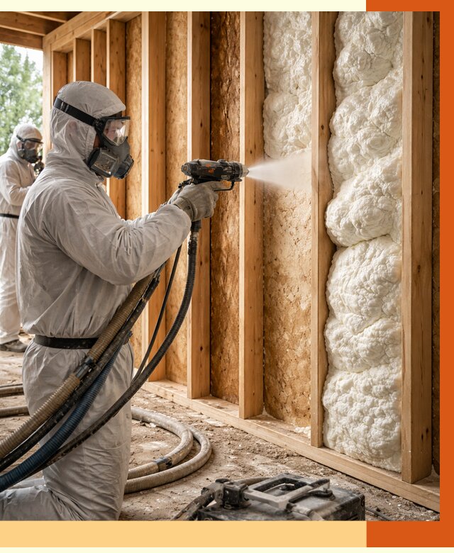 Утепление каркасного дома ППУ в Ишимбае от 2839 руб./м2 — работа под ключ | ТепломастерШмб