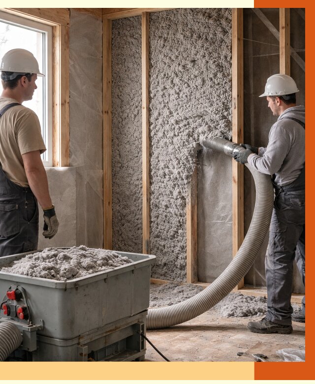 Утепление каркасного дома эковатой в Ишимбае от 1825 руб. | ТепломастерШмб