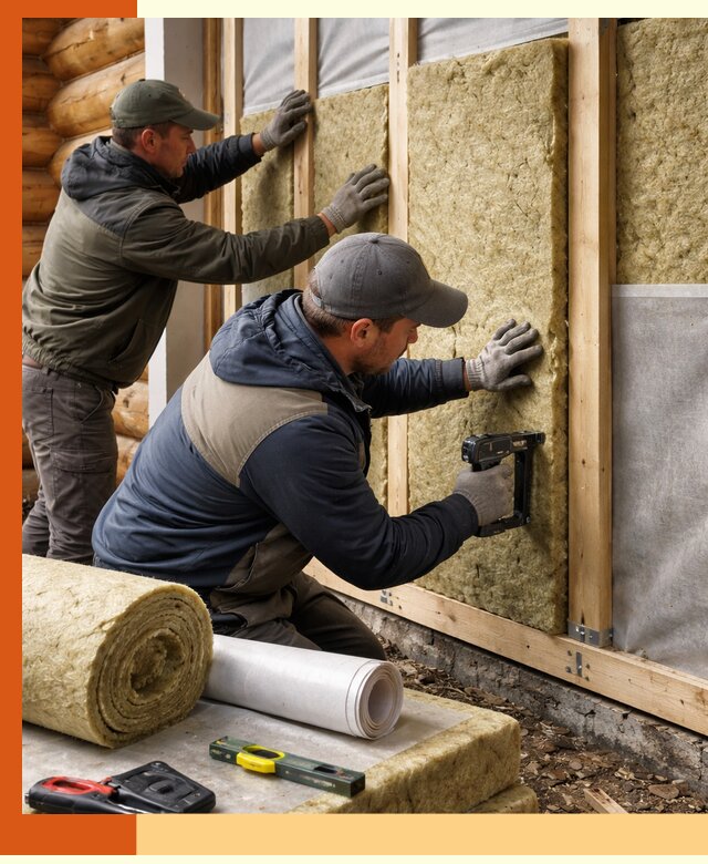 Утепление бревенчатого дома под ключ в Ишимбае