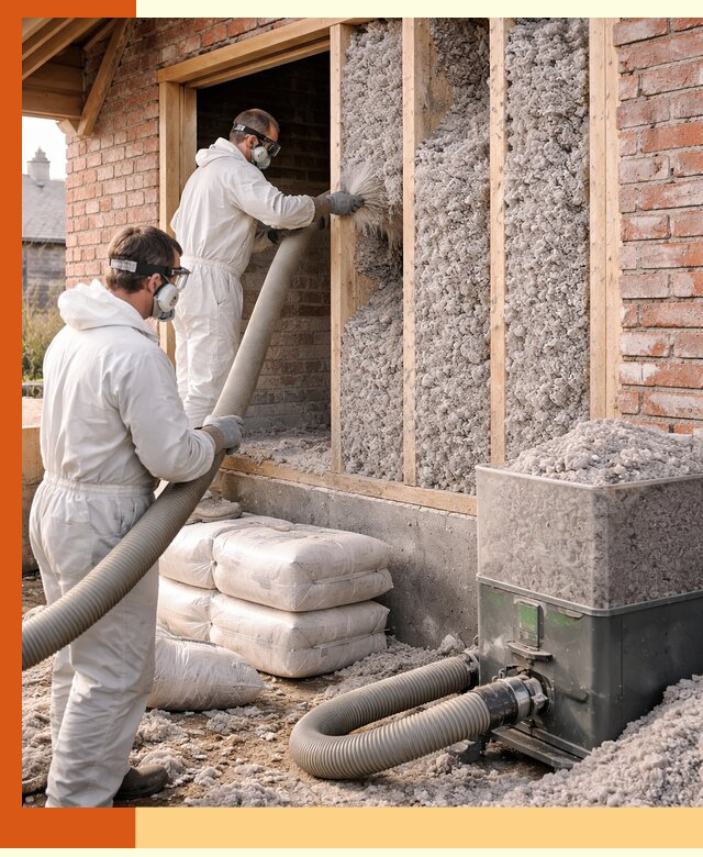 Утепление кирпичного дома эковатой в Ишимбае