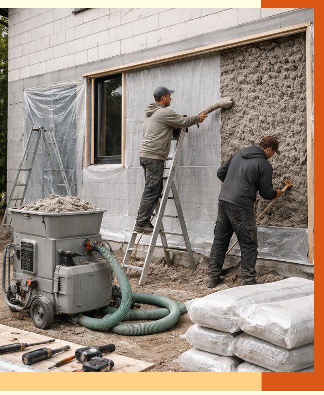 Утепление дома из газобетона эковатой в Ишимбае от 4563 руб./м2 | ТепломастерШмб