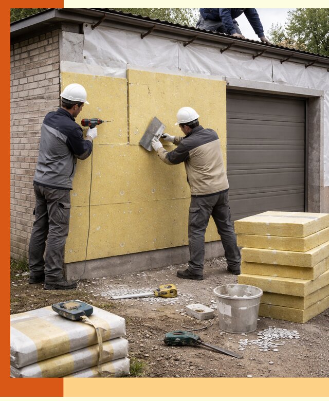 Утепление гаража снаружи в Ишимбае качественно и надёжно