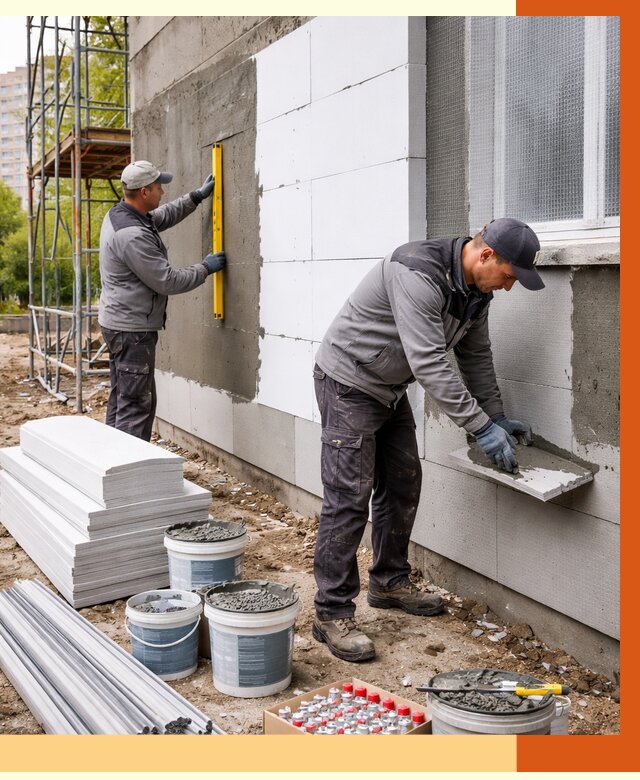 Утепление фасада и стен снаружи в Ишимбае от 4259 руб. | ТепломастерШмб