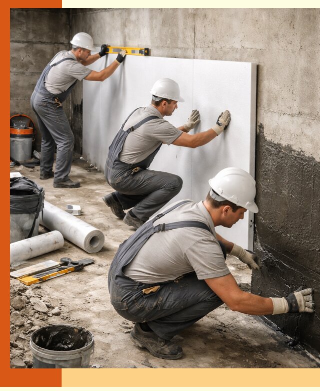 Утепление фундамента изнутри профессионально в Ишимбае