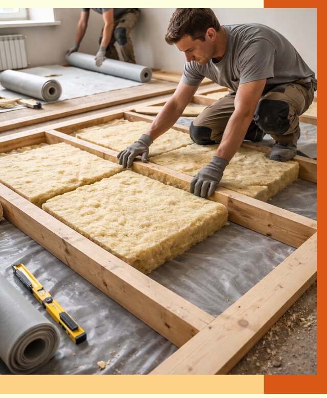 Утепление деревянного пола в Ишимбае от 1521 руб./м2 под ключ | ТепломастерШмб