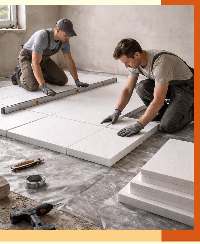 Утепление бетонного пола в Ишимбае от 2535 руб/м2 — монтаж и цена | ТепломастерШмб