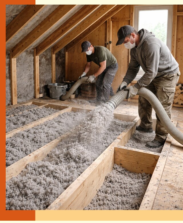 Утепление мансарды эковатой в Ишимбае с гарантией качества