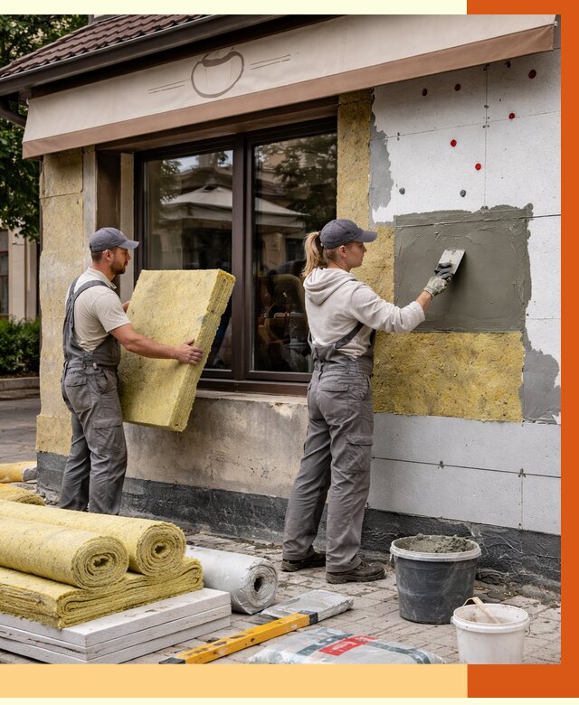 Утепление кафе в Ишимбае от 4259 руб/м2 — комплексно под ключ | ТепломастерШмб