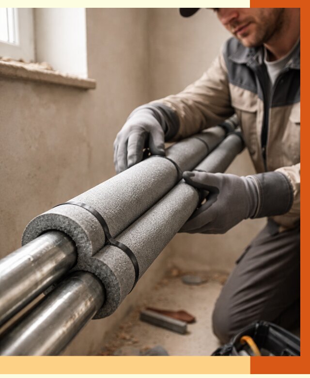 Утепление труб отопления в Ишимбае от 2890 руб. за м² — услуги под ключ | ТепломастерШмб