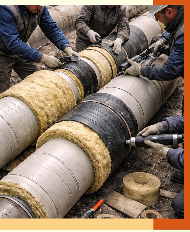 Утепление трубопровода в Ишимбае под ключ от 1876 руб. — надежно и выгодно | ТепломастерШмб