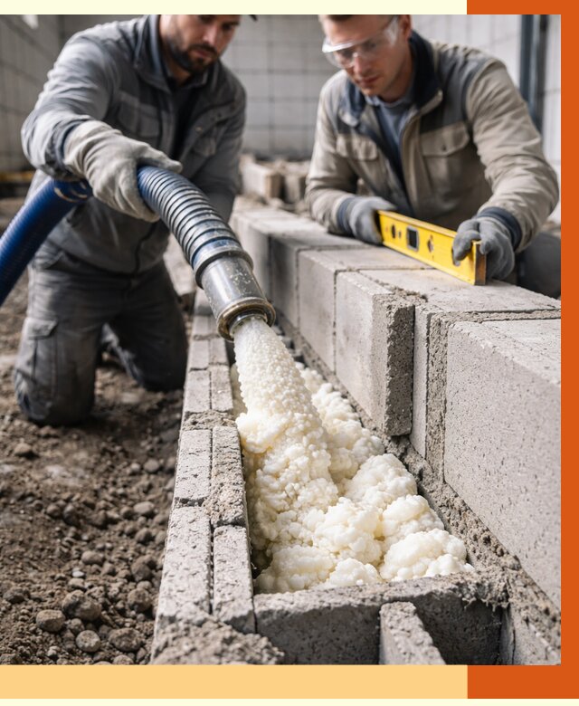 Заполнение колодцевой кладки ППУ в Ишимбае от 4259 руб. за м2 | ТепломастерШмб