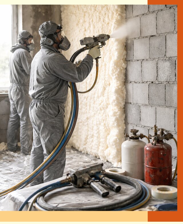 Утепление блочной стены ППУ в Ишимбае от 4310 руб./м² — ТепломастерШмб