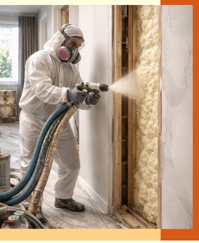 Межстеновое утепление ППУ в Ишимбае от 2789 руб/м2 — межстенное утепление под ключ | ТепломастерШмб