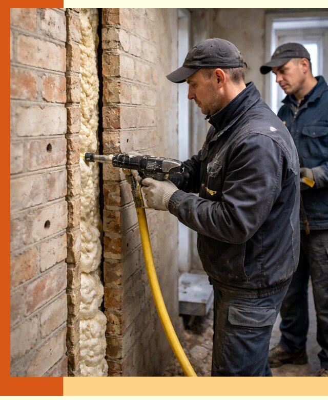 Межстеновое утепление пенополиуретаном в Ишимбае