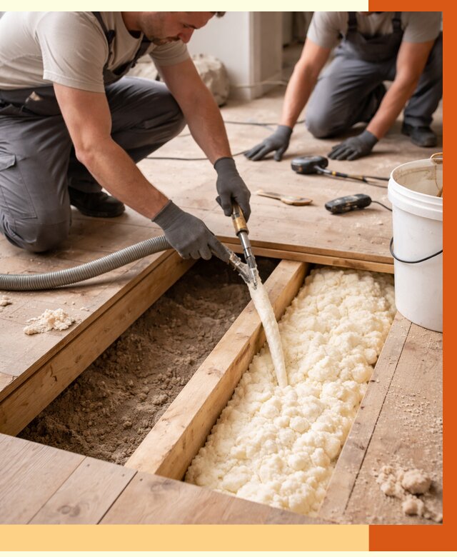 Заполнение пустот пола в Ишимбае от 2738 руб. — утепление пустот пола под ключ | ТепломастерШмб