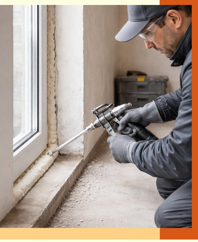 Герметизация стыков ППУ в Ишимбае от 1673 руб. за м2 — утепление примыканий под ключ | ТепломастерШмб