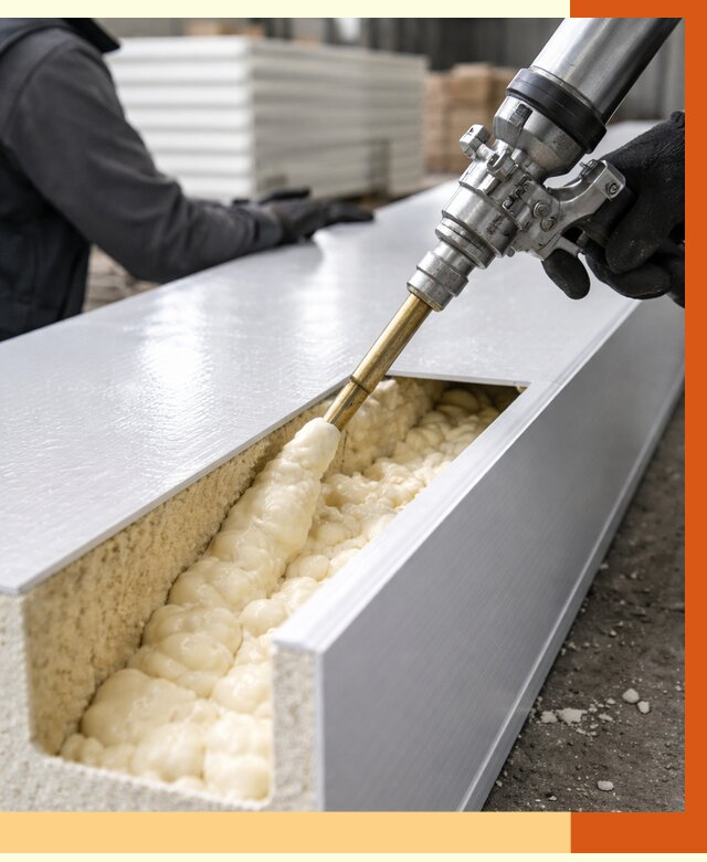 Заполнение пустот холодильных панелей в Ишимбае от 7606 руб. | ТепломастерШмб