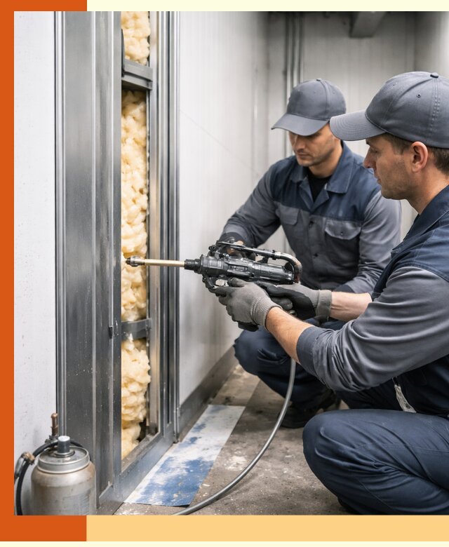 Заполнение пустот холодильных панелей в Ишимбае специализированной пеной