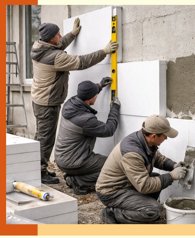 Утепление пенопластом наружных стен и фасадов в Ишимбае