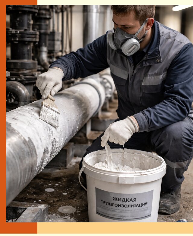 Утепление оборудования жидкой теплоизоляцией в Ишимбае