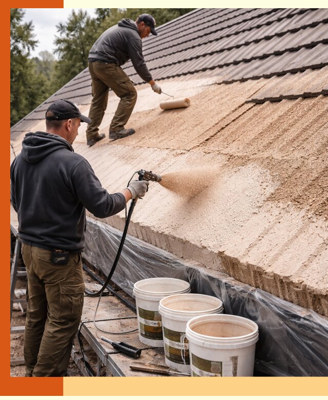 Утепление кровли жидкой пробкой в Ишимбае для домов и зданий