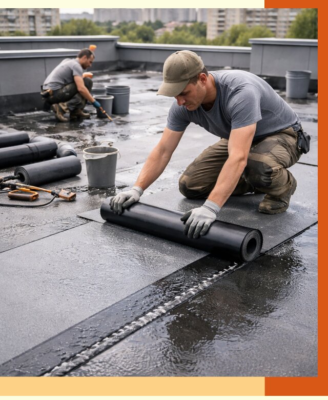Гидроизоляция плоской кровли в Ишимбае от 4563 руб./м2 — профессионально | ТепломастерШмб