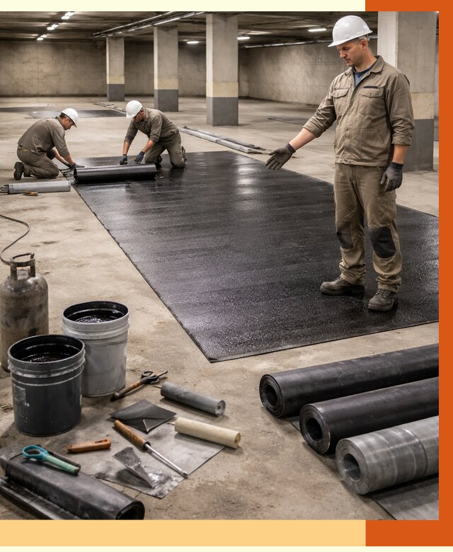 Гидроизоляция паркинга в Ишимбае от 1217 руб/м² — профессиональная защита | ТепломастерШмб