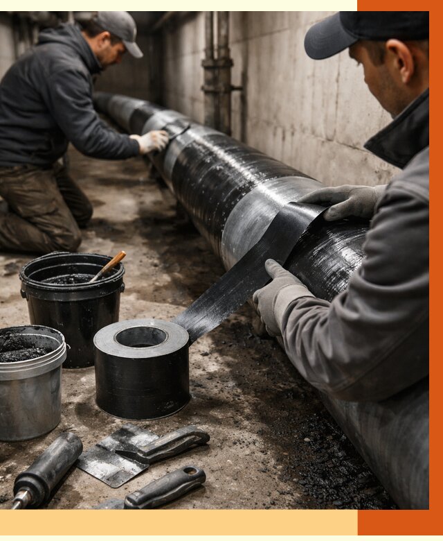 Гидроизоляция труб в Ишимбае от 2535 руб. — профессиональная герметизация | ТепломастерШмб