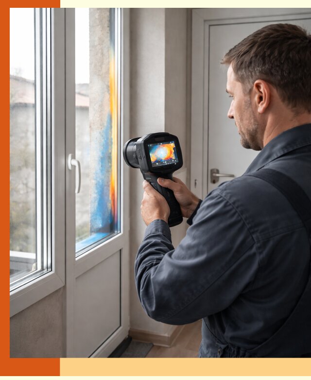 Тепловизионное обследование окон и дверей в Ишимбае