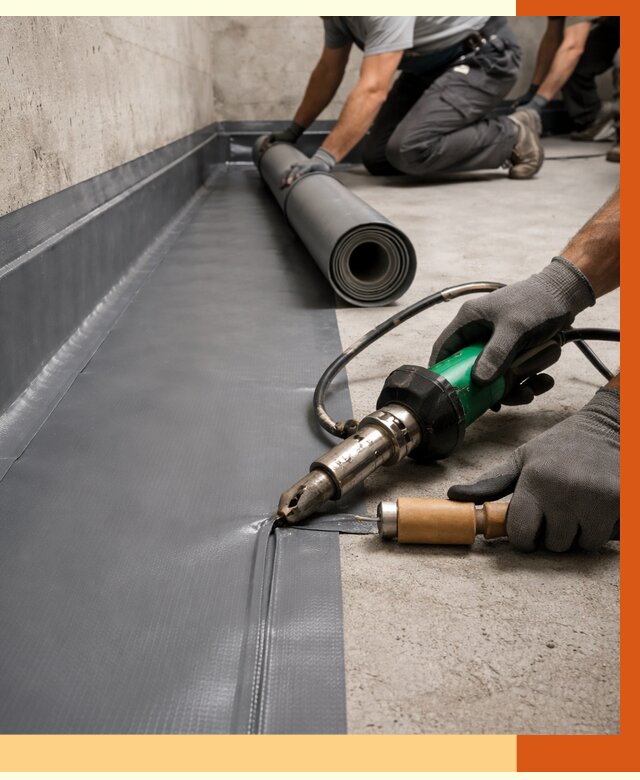 Монтаж гидроизоляционной мембраны в Ишимбае от 1009 руб/м2 | ТепломастерШмб